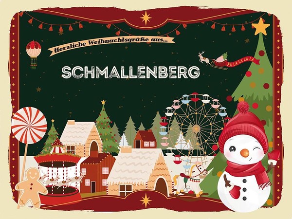 Holzschild 30X40 Cm Weihnachten GrüßE Aus Schmallenberg Deko Geschenk Holz Schil-image