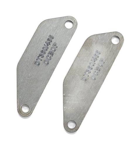 Placas de bloqueo de enfriador de aceite de acero para International Navistar DT360 DT466 - Imagen 2 de 2