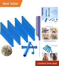 Complete Hair Curling Kit: 48 Plastic Perm Rods  Rat Tail Comb for Styling