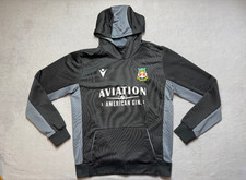 Macron Wrexham AFC XL Mens Hoodie Black Grey Aviation Gin American Football Club
