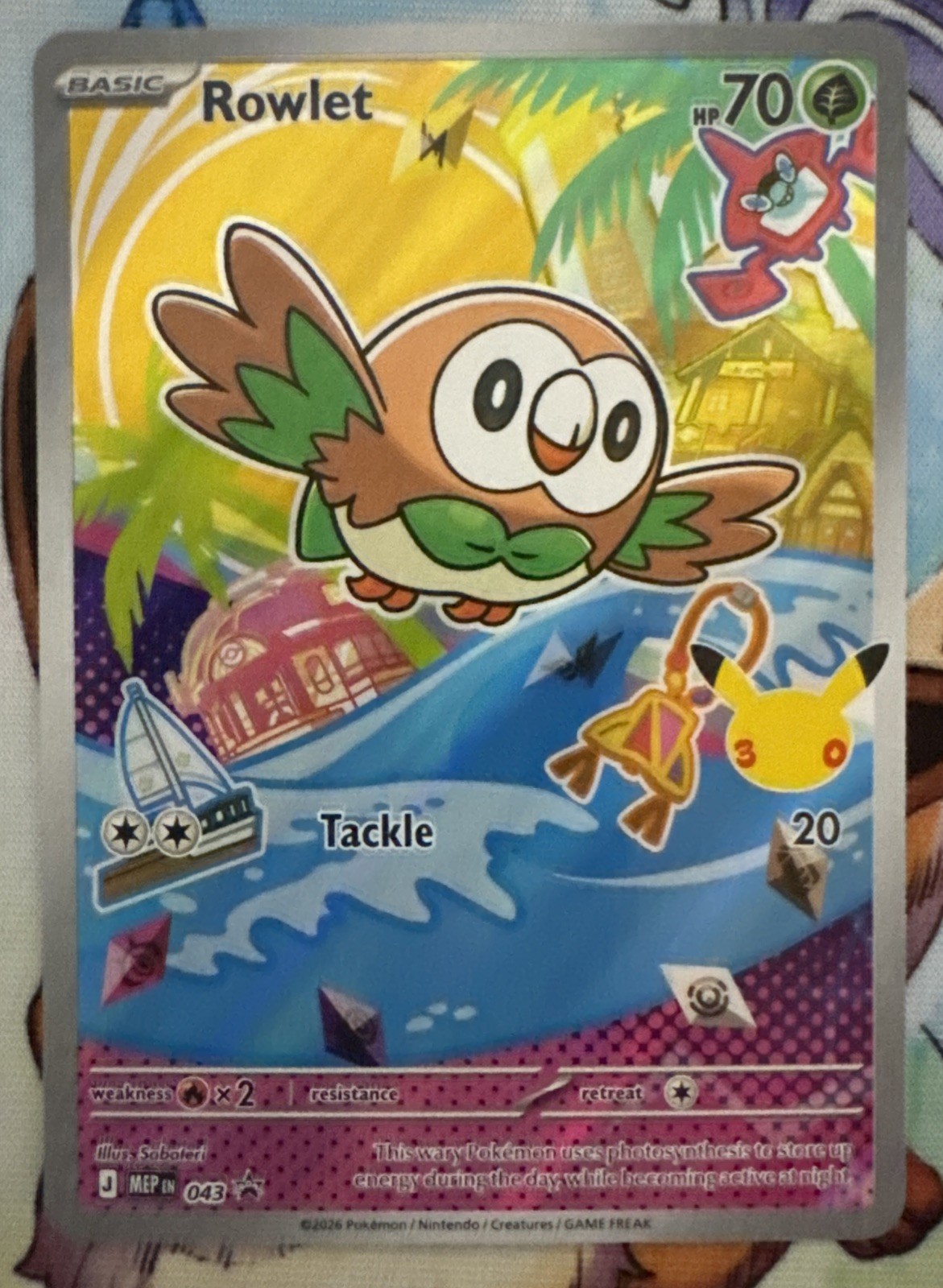 Pokémon TCG Mega Evolutions Rowlet Illustration Rare #43 Black Star Promo NM