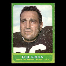 Lou Groza #19 1963 Topps Cleveland Browns Football Card NFL EX