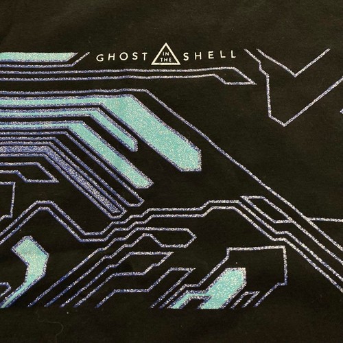 Nuevo Hombres XL M tiempo × GHOST IN THE SHELL manga corta Negro Camiseta Tops - Imagen 3 de 7