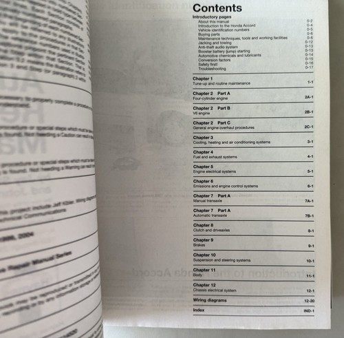 HAYNES Honda Accord (98-02) All Models Repair Manual 42014 - Foto 2 di 4