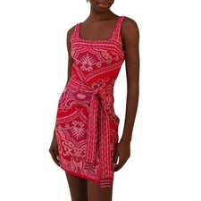 FARM RIO New in package - XL Red Paisley Scarf Knit Mini Dress spaghetti strap