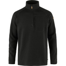 Fjallraven Ovik Fleece Half Zip Men's Sweater, Black, Medium