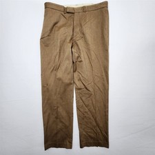 Vtg Polo Ralph Lauren 40x32 Brown Small Herringbone Cotton Classic Trousers