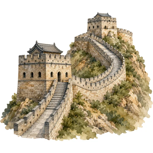 Great Wall of China Landmark World Wonder Self Adhesive Vinyl Sticker