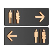 Unisex Bathroom Sign Acrylic Restroom Directional Sign Adhesive Toilet