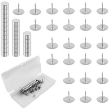 Unlorspy 25 Sets Magnet Thumb Tacks No Hole Tack Magnetic Push Pins Silver