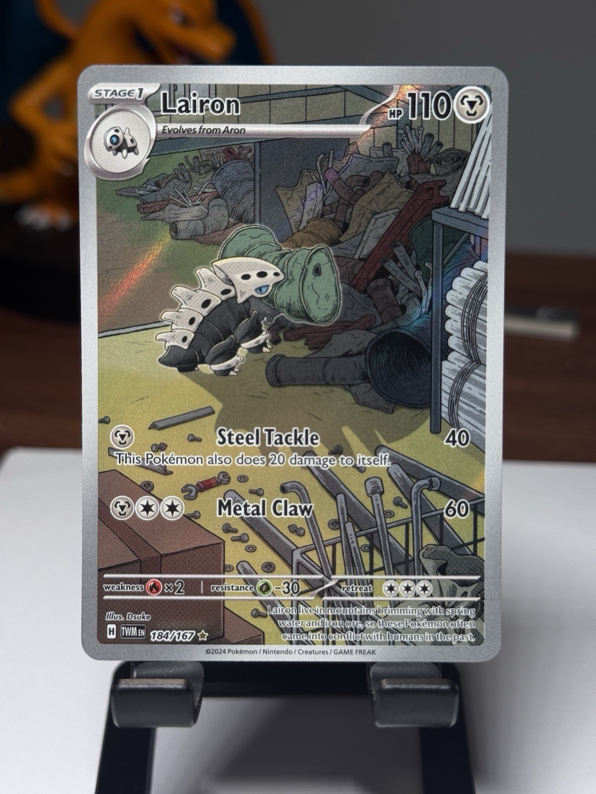 Pokemon TCG Lairon 184/167 Sv06: Twilight Masquerade Holo - NM