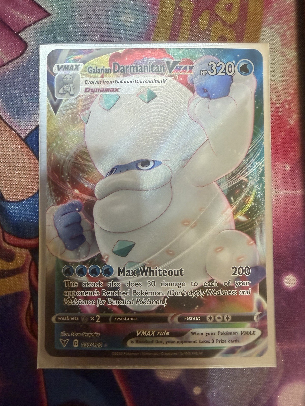 Pokemon TCG Galarian Darmanitan VMAX 37/185 Ultra Rare Vivid Voltage Near Mint