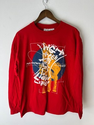 Vintage 90s Airak High Tech Low Life Herren XL Rot Cyberpunk T-Shirt Made USA