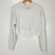 Alo Yoga Muse Cropped Hoodie Womens Approx S/M Gray Athleisure Minimalist Lounge