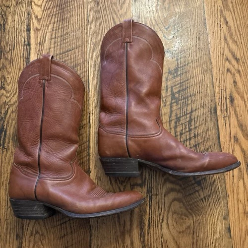 TONY LAMA Men’s Sz 11 D Leather Cowboy Western Boots #5084 COGNAC BROWN