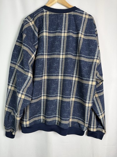 Boca Classic Mens Pullover Golf Jacket XL XLarge Plaid Blue Beige NWT - Picture 3 of 5