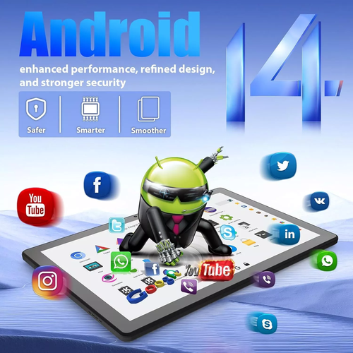 Tablet 10 Inch Android 14 16GB+256GB 8000mAh 2.4G+5G WiFi Google OTG/Bluetooth - Picture 3 of 13