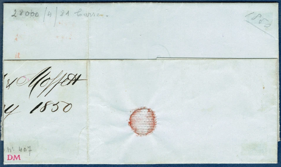 [st3535] USA 1847 Sc#2 used 10¢ black on cover from Cincinnati to Boston (1850) - Image 3 of 4