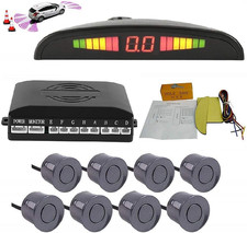 Car Reverse Parking Radar System 8 Reversing Sensors Kit with Front and Rear Ala
