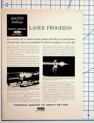 1960s Ford Scientific Laboratory Laser Progress Article Ephemera