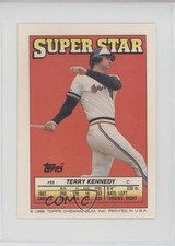 1988 Super Star Sticker Back Cards Terry Kennedy Casey Candaele Rich Gedman b5y