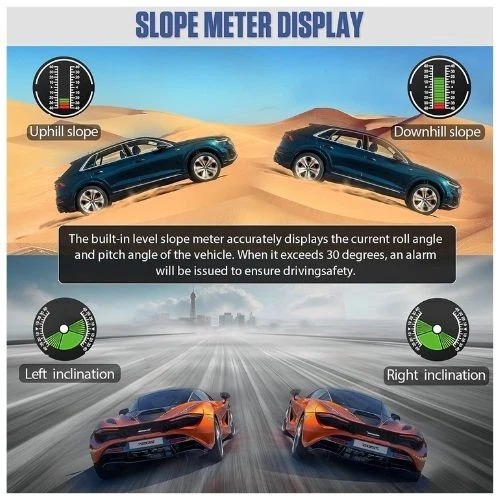 Inclinometro Digitale Off-Road 4x4 DC10-30V Tachimetro GPS Auto Moto Professiona - Immagine 3 di 4