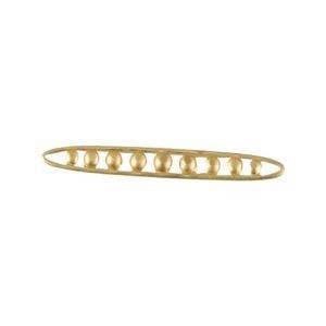 Raw Brass Long Oval Beaded Look Link Connector Drop (4) mtl321D