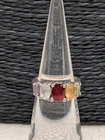 Vintage Sterling Silver Multi Stone Ring Size 4