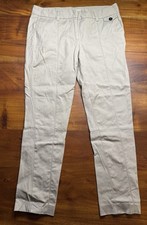 Zara Basic Women  s Beige Flat Front Chino Trousers Pants Sz XL