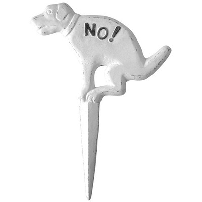 Esschert Design Hundestecker ''No!'' Weiß - Gusseisen