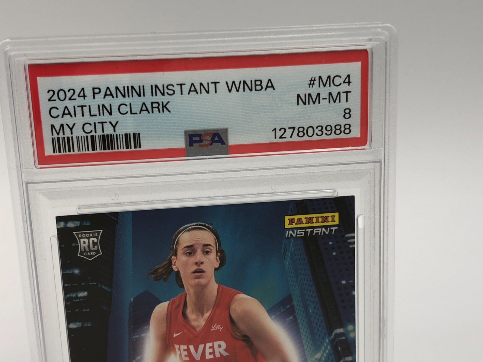 CAITLIN CLARK Trading Card 2024 PANINI INSTANT WNBA Insert MY CITY graded PSA 8 view 8