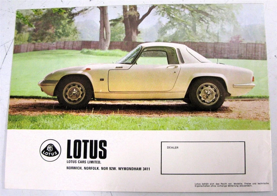 LOTUS Elan S4 Car Sales Brochure c1968 #68/01/LH German Text - Image 4 of 4