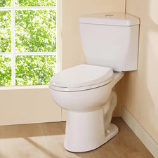 17.2 In. Corner Toilet 1/1.6 GPF Dual Flush Elongated Toilet in White Soft Close