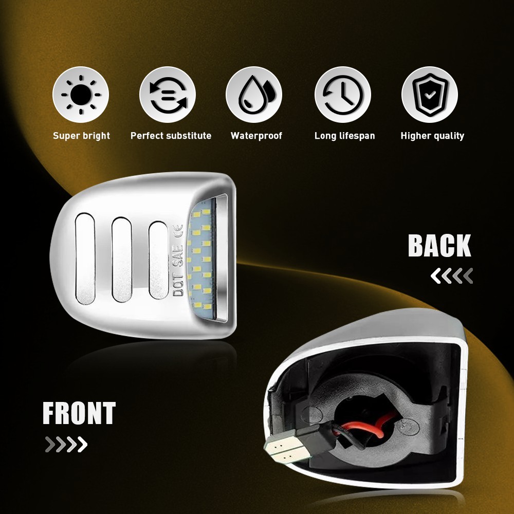 For 99-13 Chevy Silverado Avalanche Chrome LED License Plate Light Housing