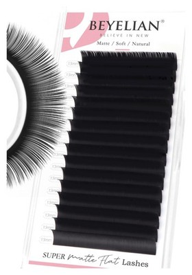 BEYELIAN Flat Eyelash Extension, Ellipse Lash 1 count (Pack of 1), Black 