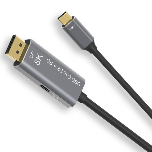 8K 60Hz USB-C To Displayport 1.4 Cable USB 3.1 Type C To DP W/ PD Charging s - Afbeelding 2 van 12