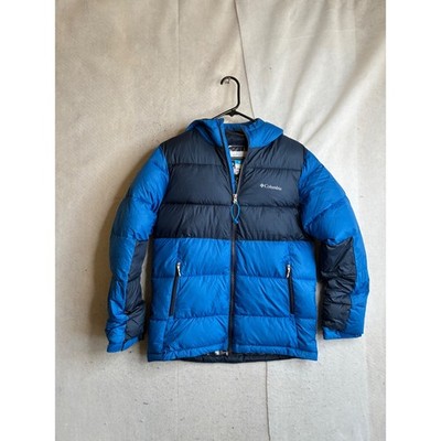 Columbia Powder Lite Hooded Puffer Jacket Blue Navy Boys Large 14/16 SY9338