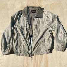 Vintage Weatherproof Garment Company Cream/Tan Full Zip Windbreaker Jacket L