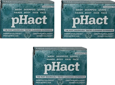 pHact Soap Free Moisturizing Cleansing Bar Lot Of 3