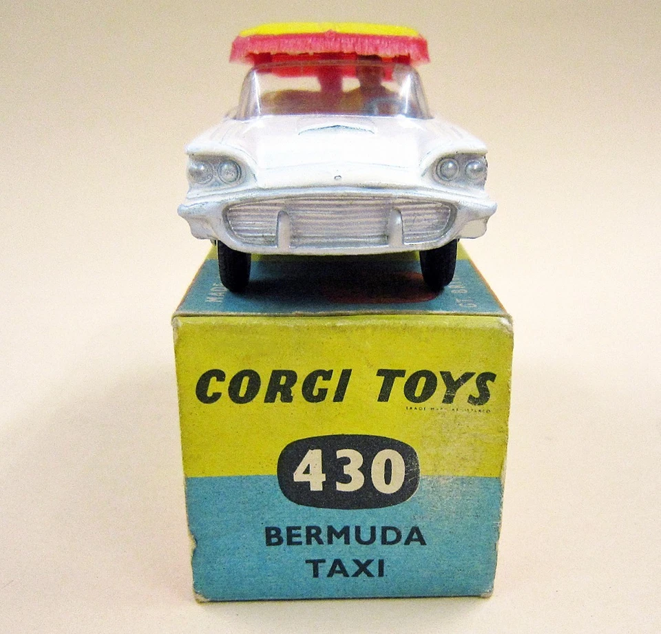 1:43 CORGI TOYS 430 Ford Thunderbird BERMUDA TAXI Weiß  mit OVP,  Zustand neuw. - Bild 3 von 4