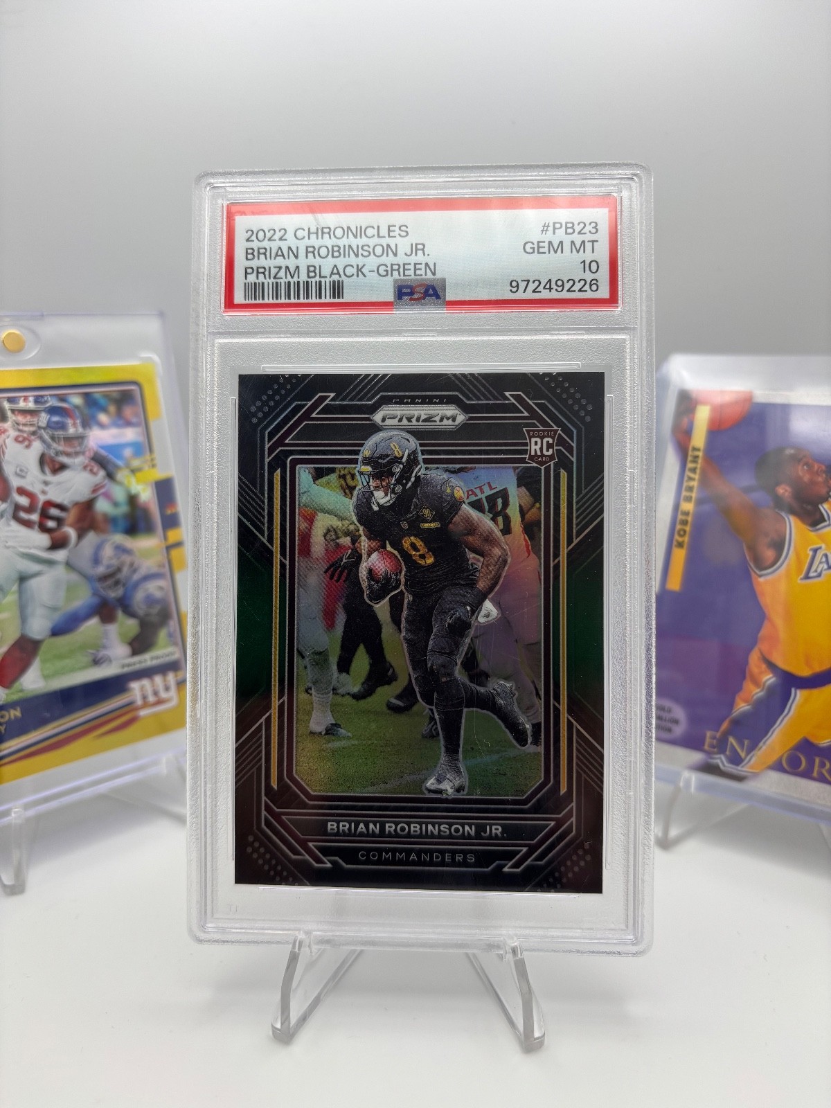 2022 Panini Chronicles Prizm Black Green Brian Robinson Jr #/49 PSA GEM MINT 10