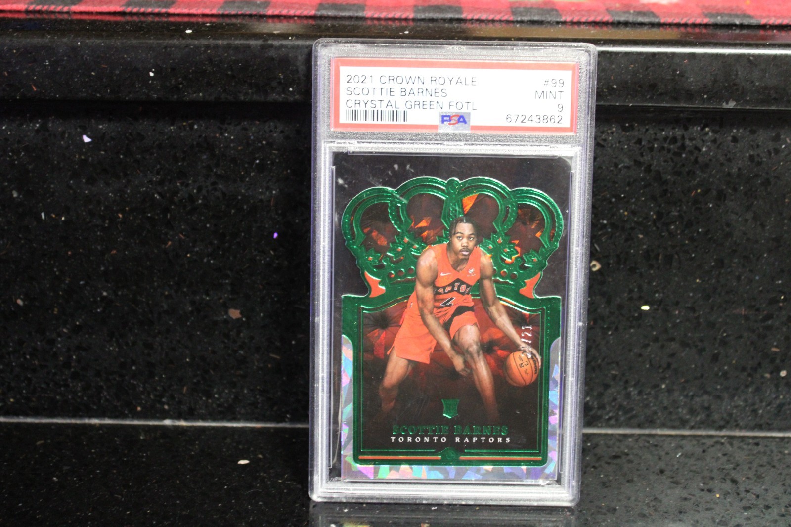 2021-22 Panini Crown Royale FOTL CRYSTAL GREEN - Scottie Barnes Raptors RC PSA 9