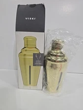 Viski Gold Plated Measures Cocktail Shaker New In Box Free Shipping