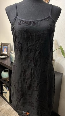 VTG Morbid Threads 90 s Punk Goth Velvet Floral Sheer Mini Dress Measure SM/MD