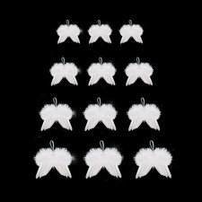 12Pcs Angel Feather Wings Ornament, Christmas Tree White Feather Hanging D cor H