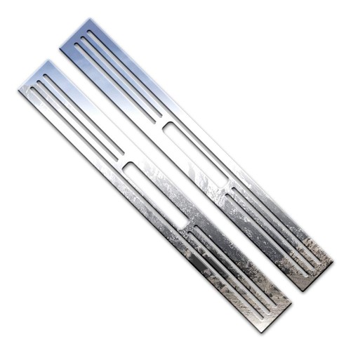 2p Steel Door Sill w/Tread Cutouts fits 2002-2006 Ford Thunderbird by Luxury FX - Picture 2 of 4