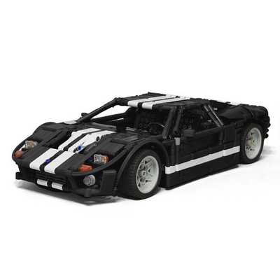 1/12 Scale Supercar Vehicle Model 1468 Pcs Black Sports Car MOC Build