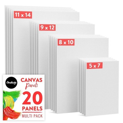 Canvas for Painting - (20 Bulk Pack, 5x7, 8x10, 9x12, 11x14 inch) | 100% Cott...