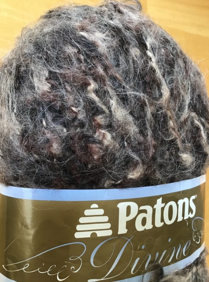 Patons Divine BULKY mohair wool acrylic mix SOFT yarn deep earth 3.5oz drk brown - Image 2 of 4