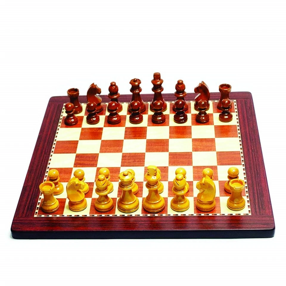 Indian Wooden Flat Chess Board 12"x12" Inch with magnetic chess pieces set - Image 3 of 4